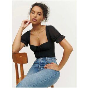 Reformation Delevan Top Black 6